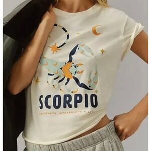 Anthropologie Lou Benesch Stargazer Scorpio Zodiac Graphic Tee SZ XS